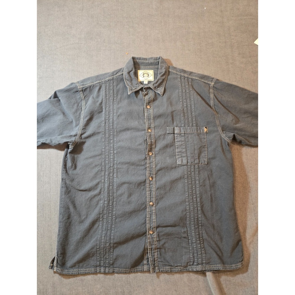 Scully Farthest Point Men's XL Black Guayabera Shirt Western Short Sleeve Button